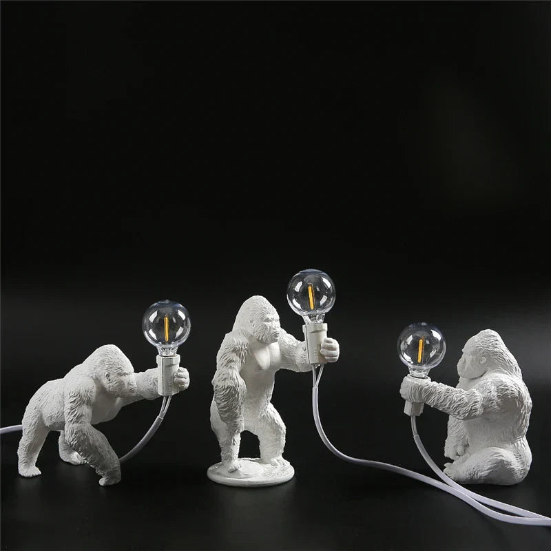 DecorBites™ King Kong Resin Night Light: Customizable LED Table Lamp for Modern Living Spaces