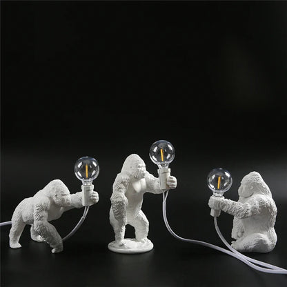 DecorBites™ King Kong Resin Night Light: Customizable LED Table Lamp for Modern Living Spaces