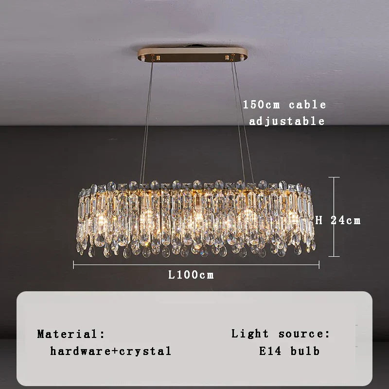DecorBites™ Crystal Pendant Chandelier for Living Room Bedroom - Luxury Hanglamp by Lamparas Lustres