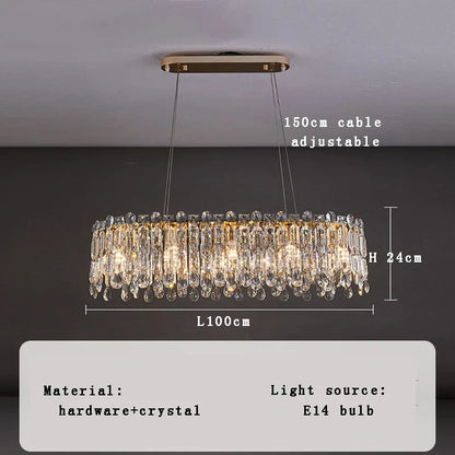 DecorBites™ Crystal Pendant Chandelier for Living Room Bedroom - Luxury Hanglamp by Lamparas Lustres