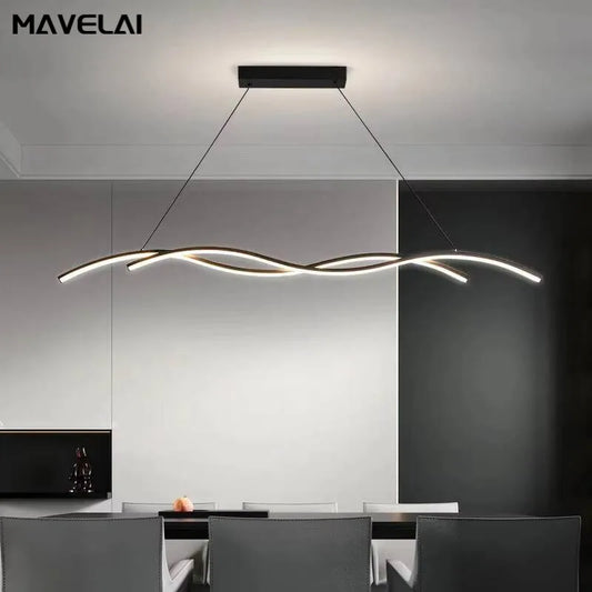 Modern Black and White Metal LED Pendant Light