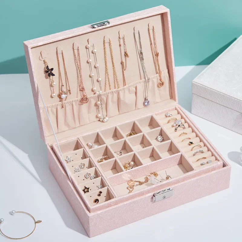 Decorbites™ Leder-Schmuckaufbewahrungsbox für Ketten, Armbänder und Ringe