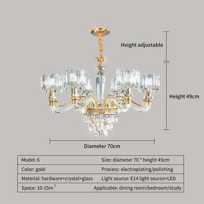 DecorBites™ Crystal Chandelier: Elegant European Garden Lamp for Living Room, Bedroom