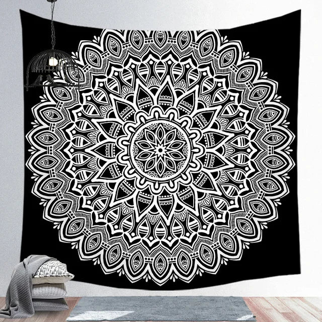 Decobites Psychedelic Mandala Sun Moon Tapestry Wall Hanging for Home Decor