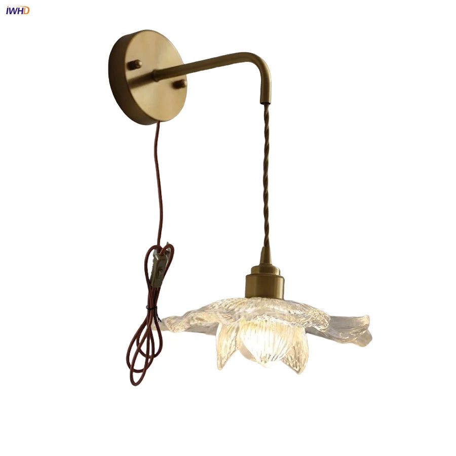 DecorBites™ Clear Flower Acrylic LED Wall Lamp: Copper Modern Nordic Stair Light