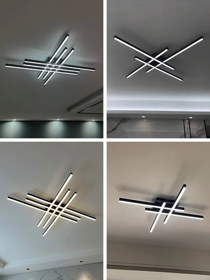 DecorBites™ Black Chandelier LED Ceiling Lamp for Master Bedroom Living Room Energy Saving Light