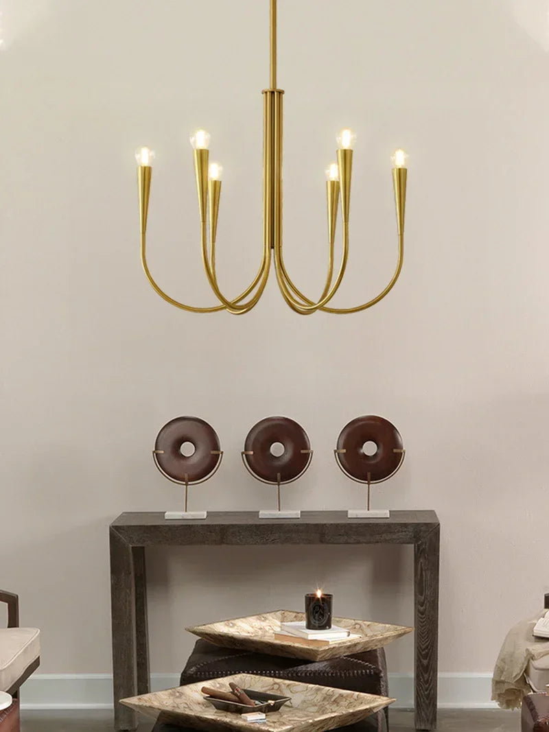 DecorBites™ Brass Chandelier: Stylish Pendant Lights for Dining Room, Living Room, Kitchen Island & Bedroom