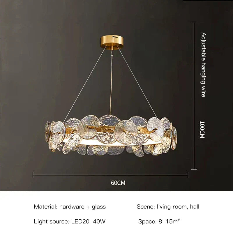 DecorBites™ Lotus Leaf LED Chandeliers for Living Room Bedroom Dining Table Kitchen Lighting Fixtures