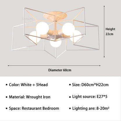 Lámpara de techo LED DecorBites™ Creative Star - Acabado dorado antiguo cepillado para sala de estar o dormitorio