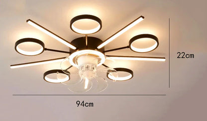 DecorBites™ Kids Bedroom LED Ceiling Fan with Bladeless Design and Remote Control