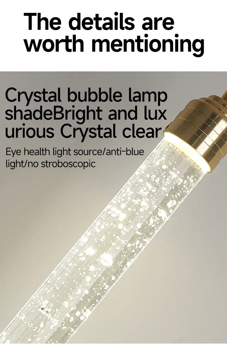 DecorBites™ Modern Crystal Pendant Light with Gold Fixtures - Home Decor