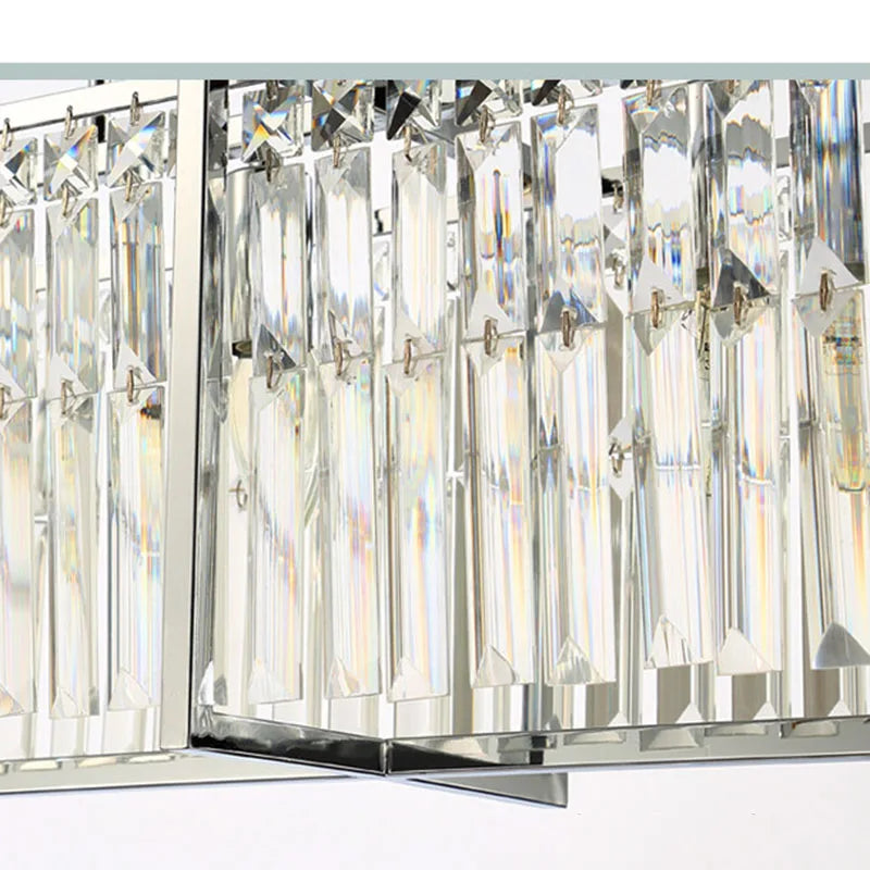 DecorBites™ Crystal Chandelier: Modern Rectangular Lighting for Living Room, Dining Room, Bar