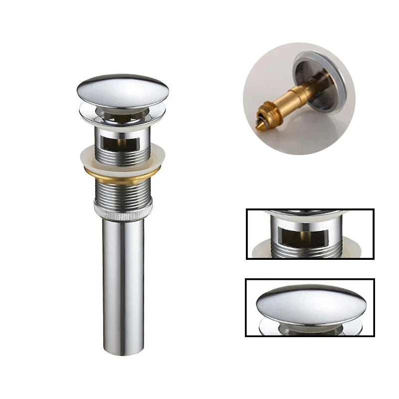 Drenaje de baño emergente redondo grande Decorbites™ Gold para lavabo de cobre