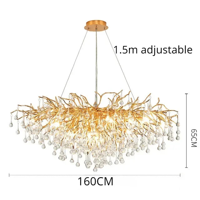 DecorBites™ Gloss Light Luxury Crystal Ceiling Chandelier for Living Room & Dining Room