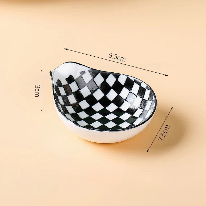Geometric Ceramic Sauce Dish