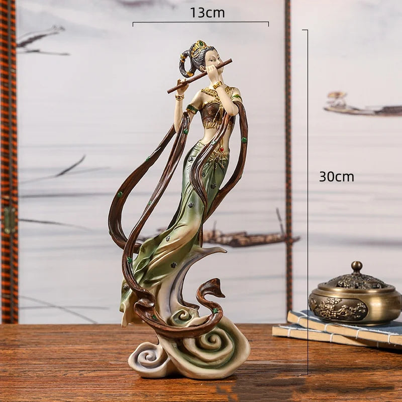 DecorBites™ Chinese Goddess Fairy Sculpture Musical Instrument Home Decor Figurine