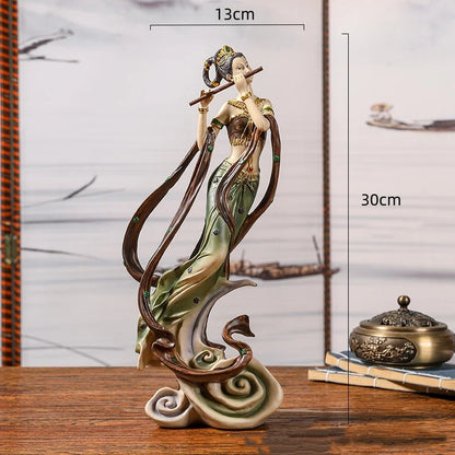 DecorBites™ Chinese Goddess Fairy Sculpture Musical Instrument Home Decor Figurine