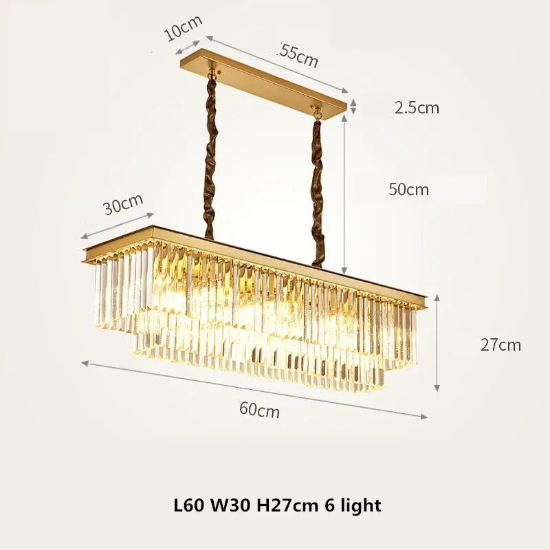 Decorbites™ Lámparas Colgantes de Cadena con Cristales de Metal Negro Dorado
