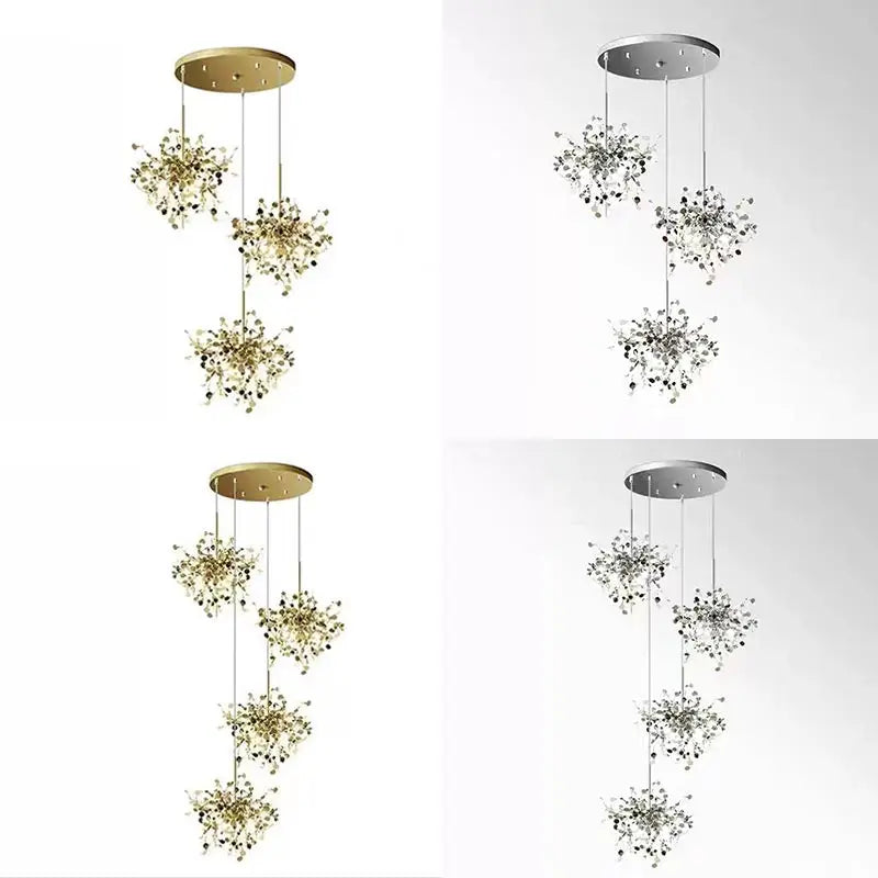 DecorBites™ Gold LED Ceiling Pendant Light Fixture for Home Decoration and Modern Living