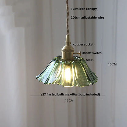 DecorBites™ Clear Glass Nordic LED Pendant Light Fixture with Brass Knob Switch