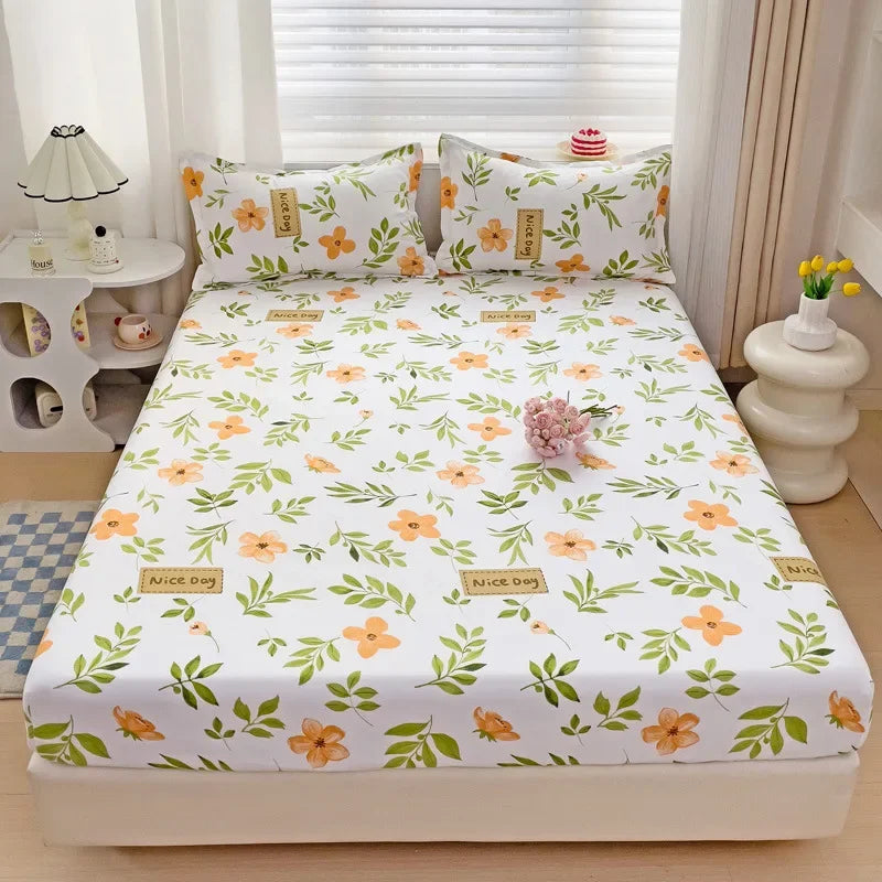 DecorBites™ Japanese Style Thick Fitted Sheet for Queen/King Bed