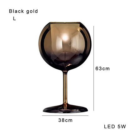 DecorBites™ Gold Chrome Glass Table Decor Lamp for Luxury Living Room, Villa, Store, Cafe