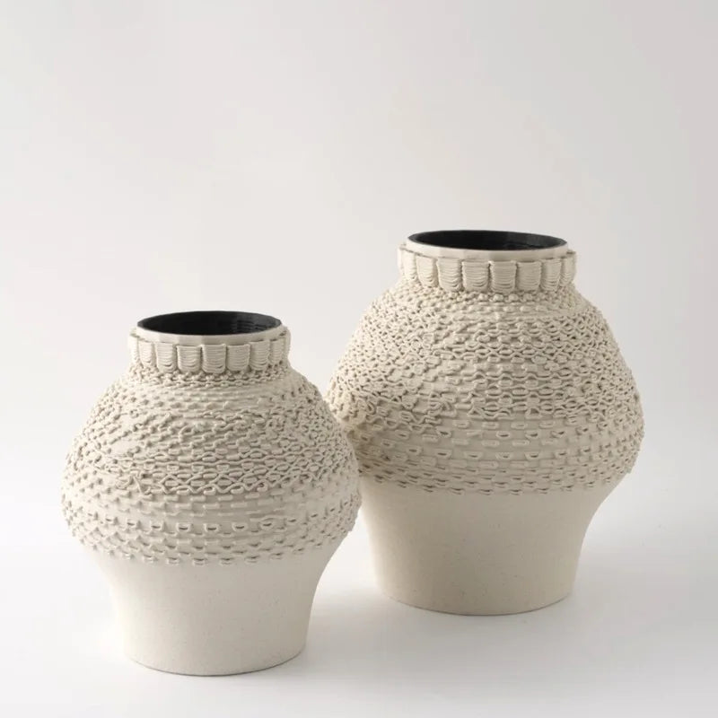 مزهرية زهور خزفية قابلة للطي بتصميم هندسي من DecorBites™، ديكور منزلي، حرف يدوية