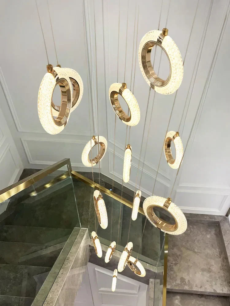 DecorBites™ Crystal Gold LED Chandelier Modern Luxury Ceiling Lamp