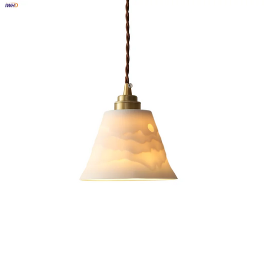 DecorBites™ Ceramic LED Pendant Lamp: Adjustable Modern Hanging Light for Kitchen, Dining Room, Bar