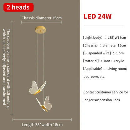 DecorBites™ Butterfly LED Chandelier for Villa Duplex Living Room Decoration