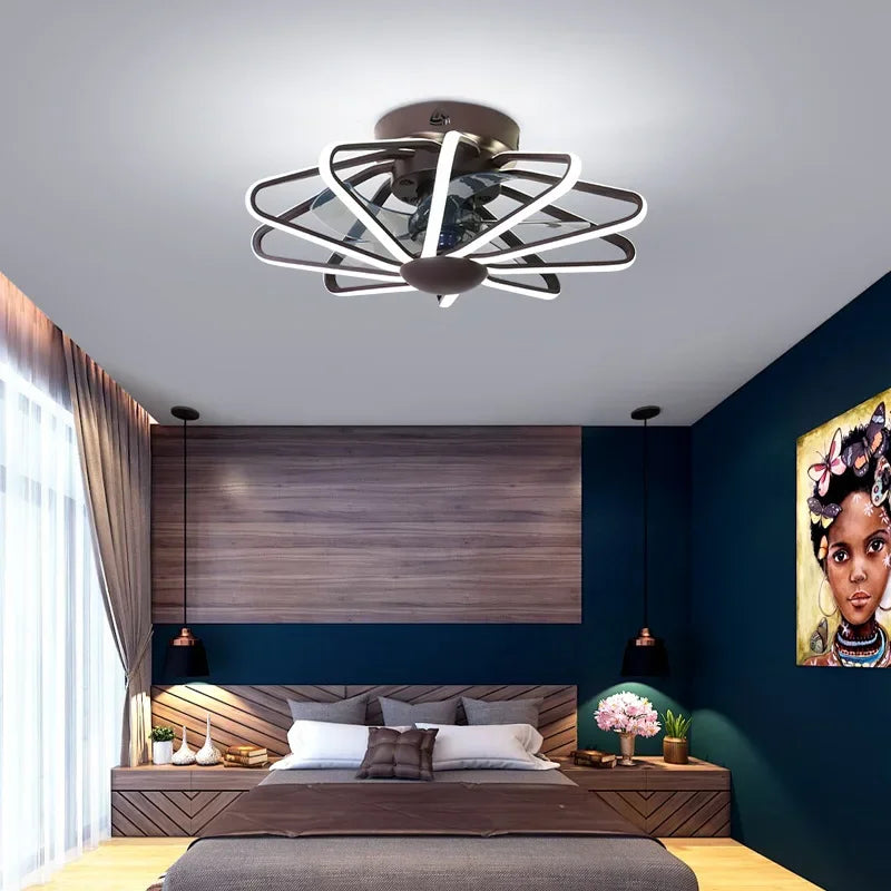 DecorBites™ Bladeless Ceiling Fan with Dimmable LED Lights and Remote - Reversible Timing, Modern Design