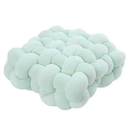 DecorBites™ Knot Square Pillows: Handmade Decor for Living Room, Bedroom, Office in Grey