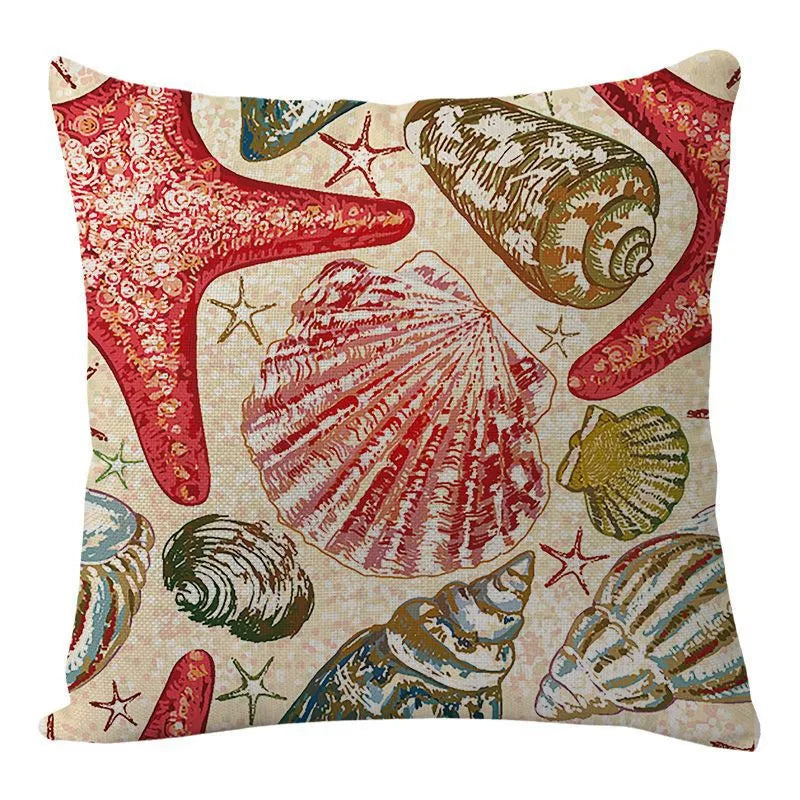 DecorBites™ Coastal Cushion Cover - Sea Theme Decorative Sofa Pillowcase