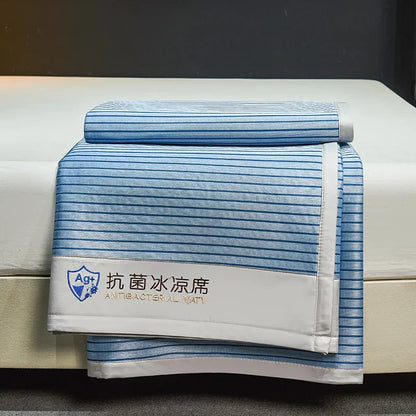 DecorBites™ Ice Silky Cooling Mat Striped Bed Cover Skin-Friendly Pad