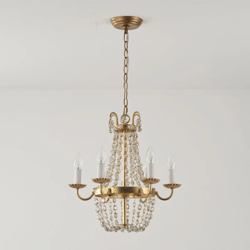 DecorBites™ Crystal Chandelier: Elegant Iron Art Pendant for Dining Room, Living Room, and More