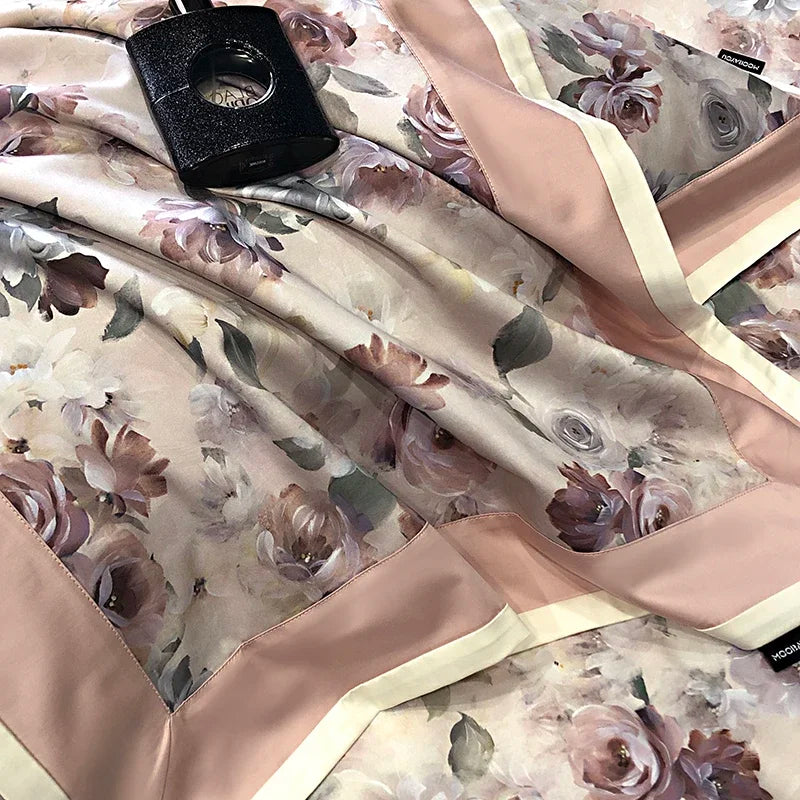 طقم أغطية سرير DecorBites™ 100S من القطن المصري المطبوع لمقاس كوين كينج Ru