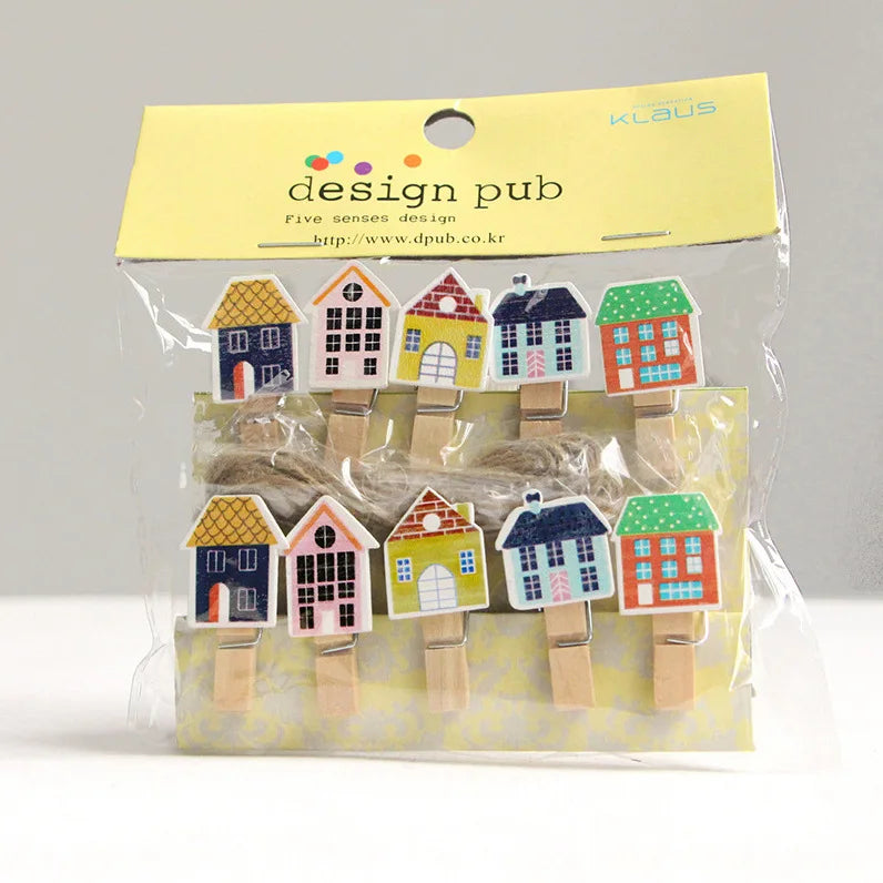 مشابك خشبية صغيرة من DecorBites™، 50 قطعة، لتزيين الصور والحرف اليدوية، مشابك غسيل صغيرة مقاس 25 مم