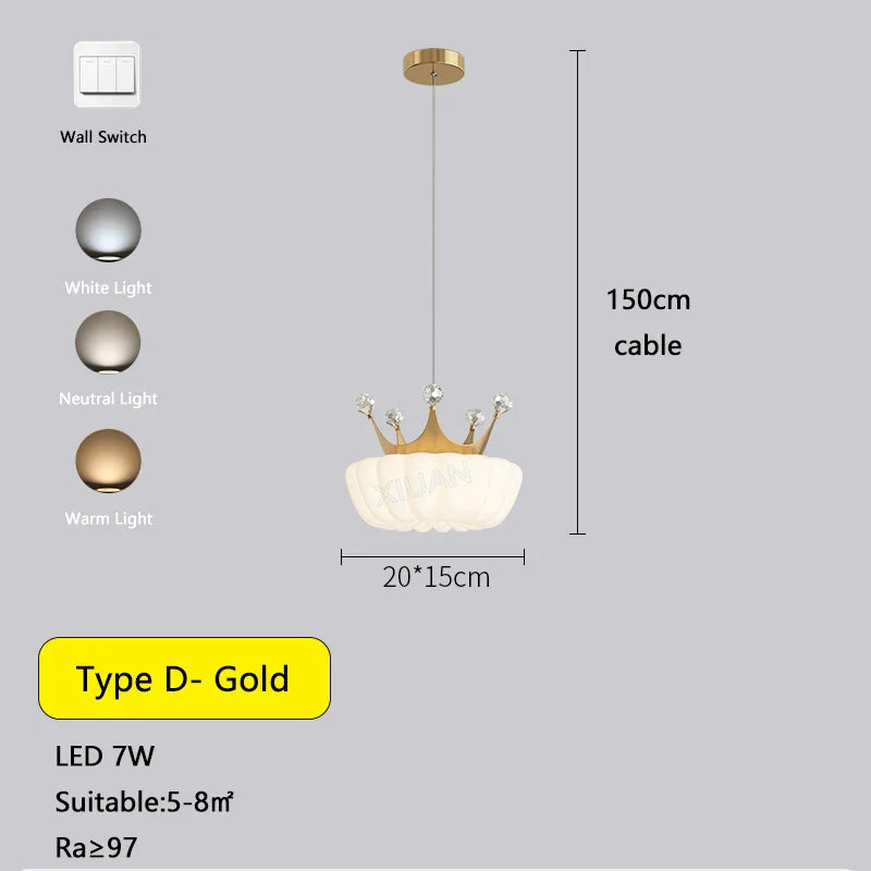 Gold Cloud Pendant Light For Childrens Room