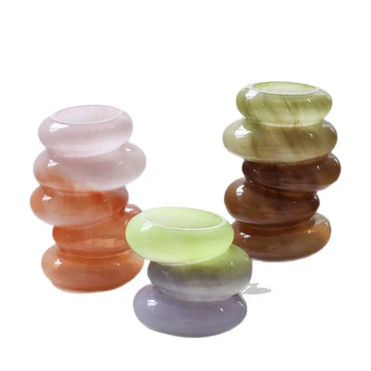 Decorbites™ Geometrische Glasvase mit Farbverlauf Blumenarrangement Wohnaccessoire