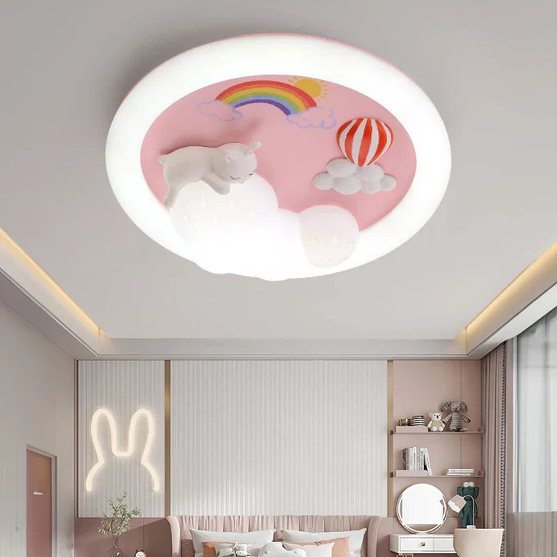 DecorBites™ Kids Ceiling Light: Minimalist Pink Blue Lamp for Bedroom or Living Room