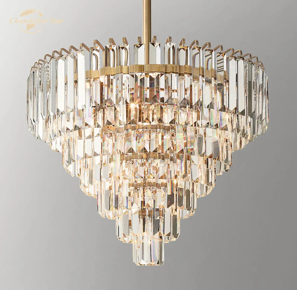 DecorBites™ Crystal Chandelier | Modern Round Dining Room Pendant Light