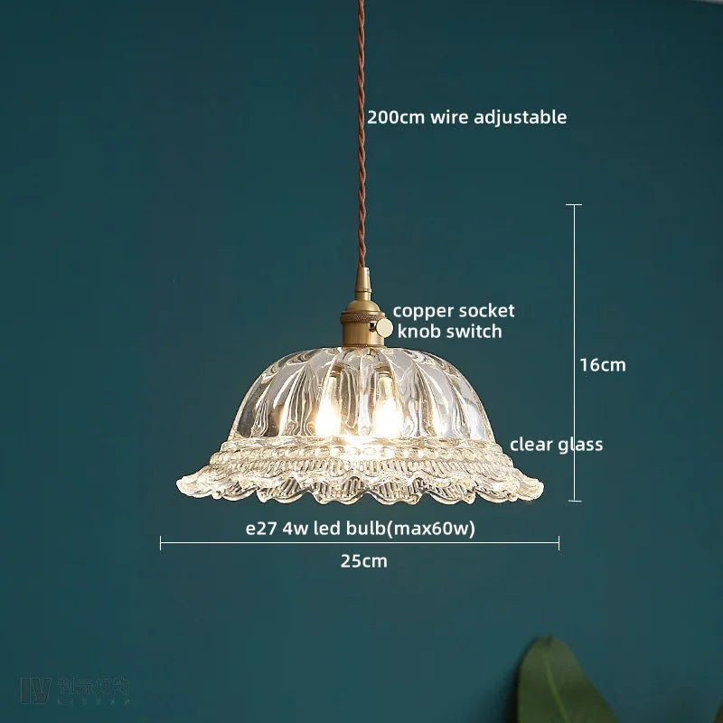 DecorBites™ Clear Glass LED Pendant Light | Nordic Hanging Chandelier for Kitchen, Living Room