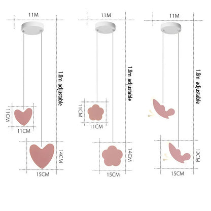 DecorBites™ Heart Blossom Butterfly LED Chandelier for Children's Room