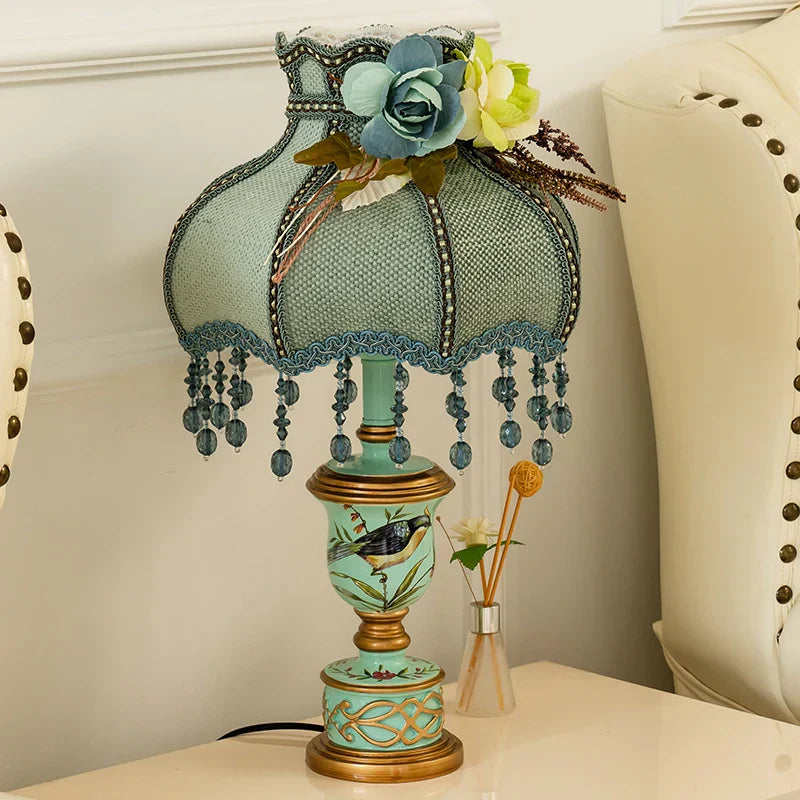 Lámpara de mesa DecorBites™ de resina verde: Lámpara de noche retro para la decoración del dormitorio