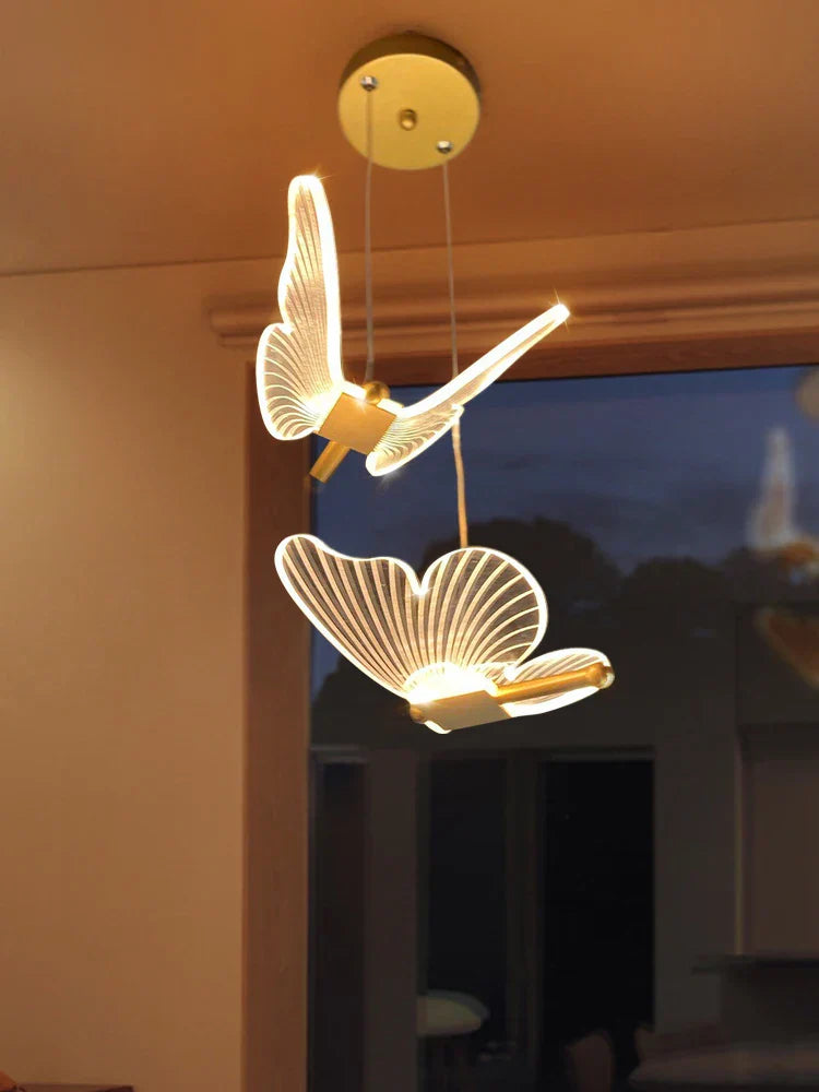 DecorBites™ Butterfly LED Chandelier: Modern Acrylic Pendant Lighting for Home Decoration