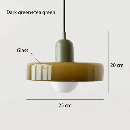 Nordic Vintage Orange Glass Pendant Light