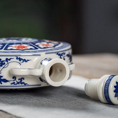 DecorBites™ Blue and White Eight Treasures Ceramic Vase - Home Decor Ornament