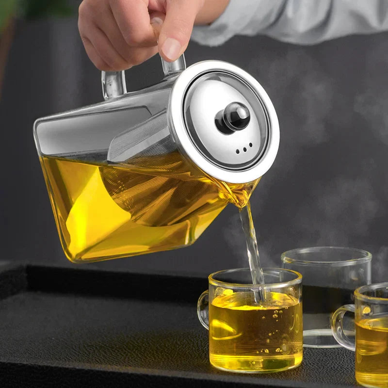 DecorBites™ Glass Tea Pot: High Quality Heat Resistant Kung Fu Tea Set