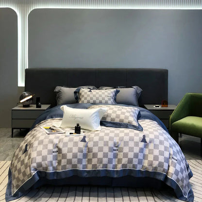 DecorBites™ Eucalyptus Lyocell Flowers Duvet Set with Sheet & Pillowcases