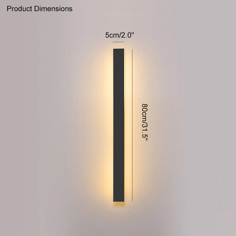 ديكوربايتس™ مصباح حائط LED أسود مقاوم للماء | ديكور بسيط للحديقة الخارجية والشرفة والتراس